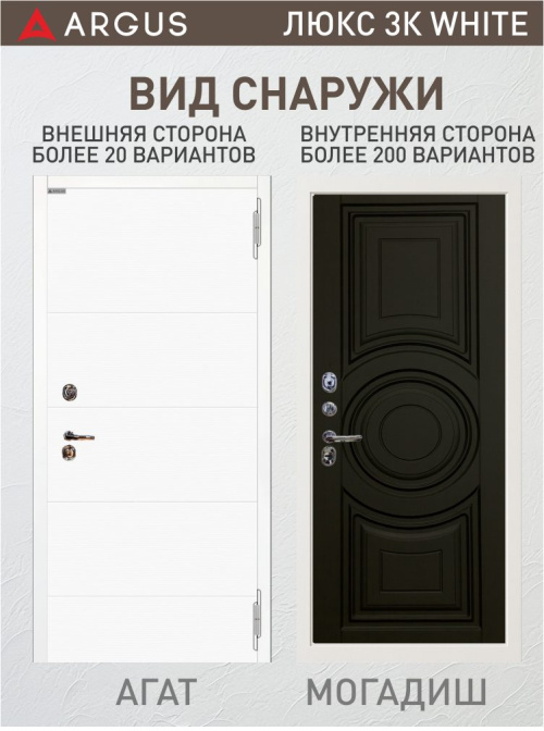 Аргус Люкс 3К WHITE (ПИКовые двери)